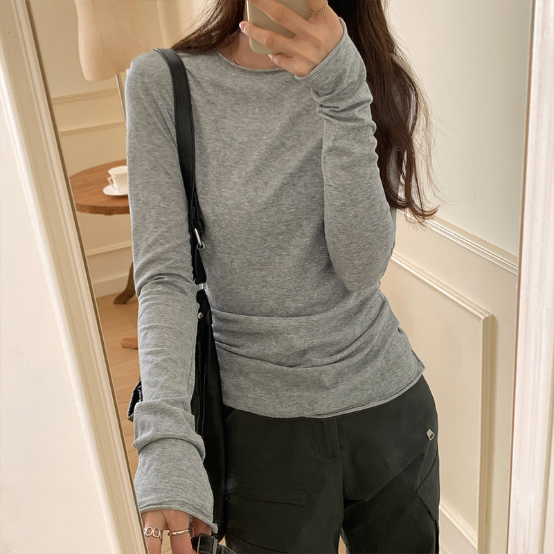 In-Stock Real Photos of Thin, Pure and Alluring Style Long-Sleeve T-Shirt for Women, Early Autumn 2026 Spring Versatile Base Shirt Slim Fit Top In-Stock Real Photos of Thin, Pure and Alluring Style Long-Sleeve T-Shirt for Women, Early Autumn 2026 Spring Versatile Base Shirt Slim Fit Top