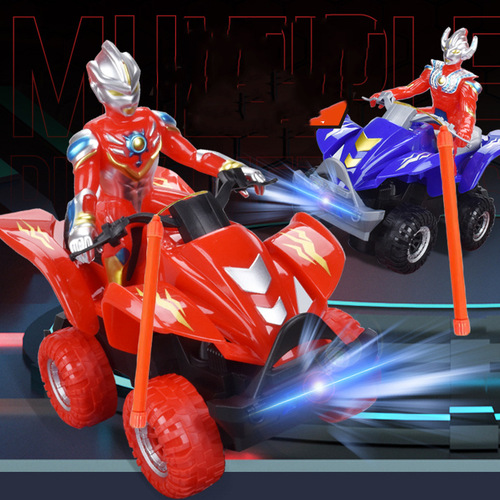 Variety Superman children's electric universal motorcycle rotating light Ultraman lantern toy boy gift