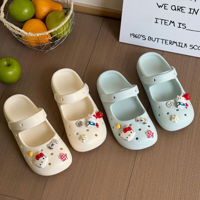 Mary Jane clogs, cartoon cute, thin-soled, comfortable, breathable, non-slip, EVA closed-toe ballet sandals for outdoor wear Mary Jane clogs, cartoon cute, thin-soled, comfortable, breathable, non-slip, EVA closed-toe ballet sandals for outdoor wear