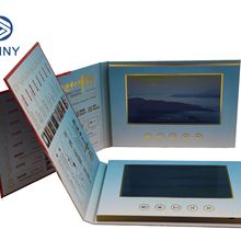 厂家定制7寸高清LCD屏高端精美视频贺卡电子名片夹产品广告宣传册