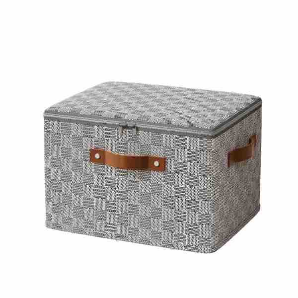 Tablero de ajedrez no tejido caja de cremallera caja de almacenamiento de ropa casera caja de almacenamiento de juguetes