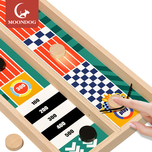 Bounce chess desktop ejection wooden double battle parent-child interactive toy children's educational board game