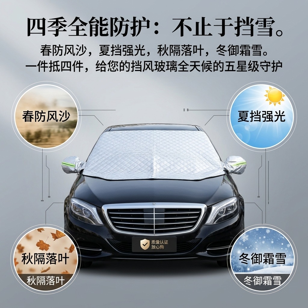 Windshield snow cover, sunshade, snow-proof half cover, car sunshade, front windshield cover, wholesale car cover, thickened