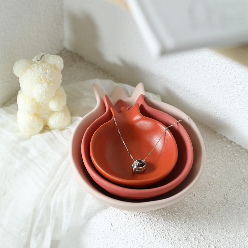 Ins Creative granada bandeja de joyería de cerámica bandeja de exhibición entrada llave bandeja de almacenamiento tocador decoración decoración decoración decoración decoración