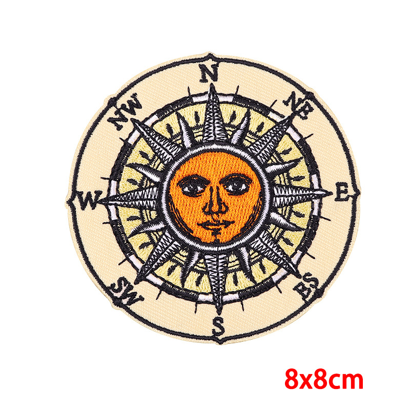 Punk, Pastoral Style 1 Piece Punk Pastoral Letter Moon Flower Embroidery Thread Clothing Sticker Patches