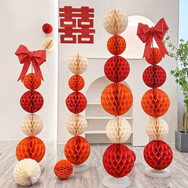 喜字;喜糖盒;拉花、彩带