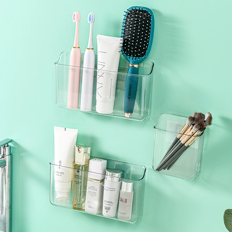 Прямые продажи с фабрики, настенный ящик для хранения из ПЭТ, прозрачный многофункциональный прозрачный ящик для хранения зубных щеток, расческа с дистанционным управлением, хранение мелочей