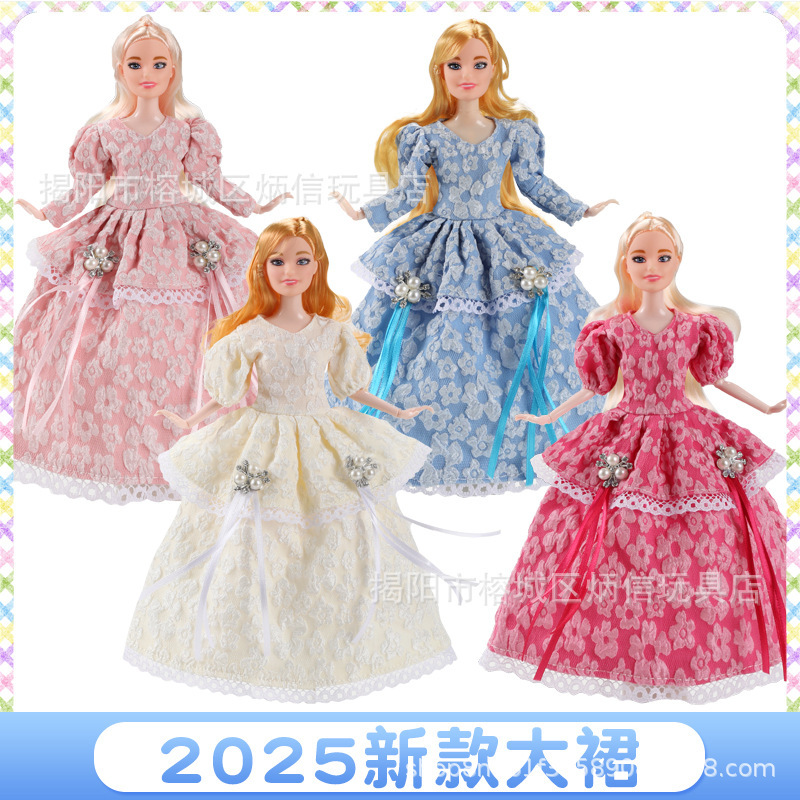 11-Inch 30cm Princess Doll Fashion Dress-Up Big Skirt Little Girl Pretend Play Toy Gift