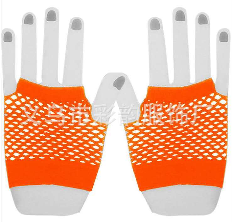 Fábrica directa guantes de red de pesca al por mayor discoteca sexy guantes de malla de medio dedo corto espectáculo de escenario guantes de baile callejero image 12
