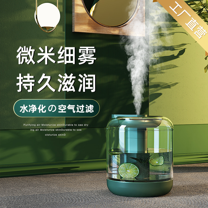BF143 flor y fruta humidificador purificación de aire hogar mudo gran capacidad con luz nocturna puede agregar pétalos limón fruta