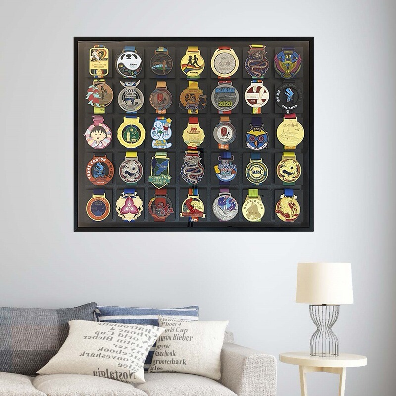 Medal Display Frame Sports Photo Frame Storage Rack Aluminum Alloy Thickened Metal Picture Frame