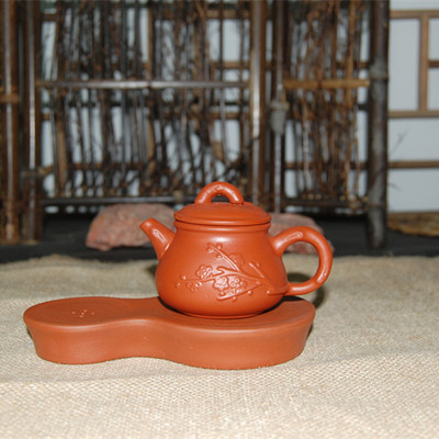 Chaozhou Cinnabar NRK pot Mini dark-red enameled pottery teapot pocket Small pot trumpet Cup pot Sketch teapot