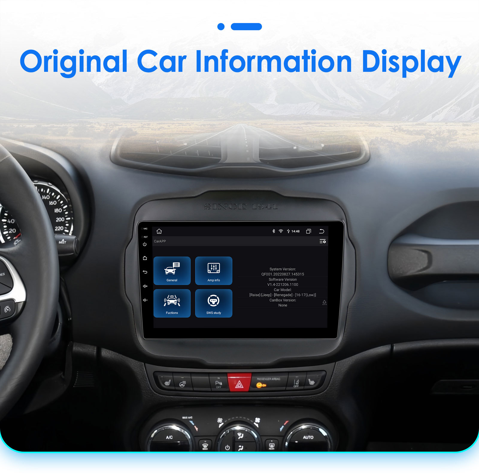 The Overseas Version Is Suitable for 16-20 Jeep Renegade Car Mp5 Player Reversing Image Navigator Gps