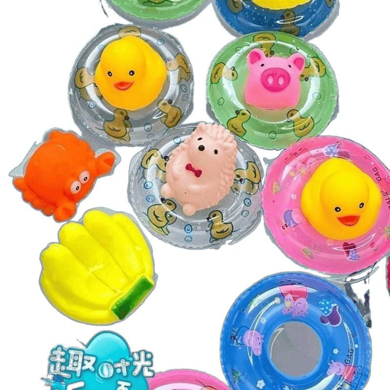 Mini anillo de natación juguetes de baño en el agua tortuga flotante juega agua pequeña tortuga amarilla mascota hidroponía anillo de natación carne
