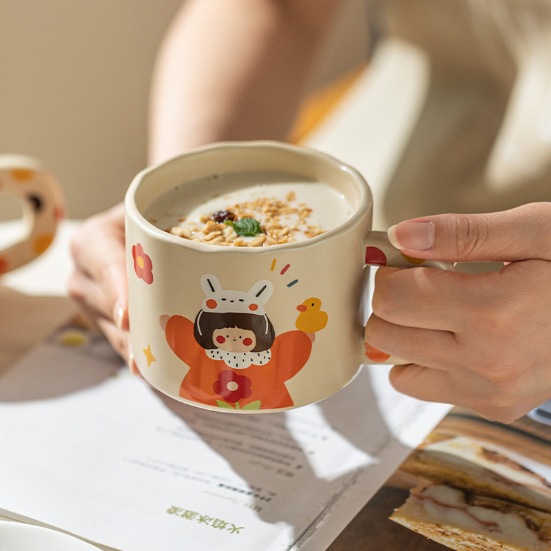 摩登主妇一家三口四口水杯亲子儿童家用情侣杯陶瓷杯子套装马克杯|undefined