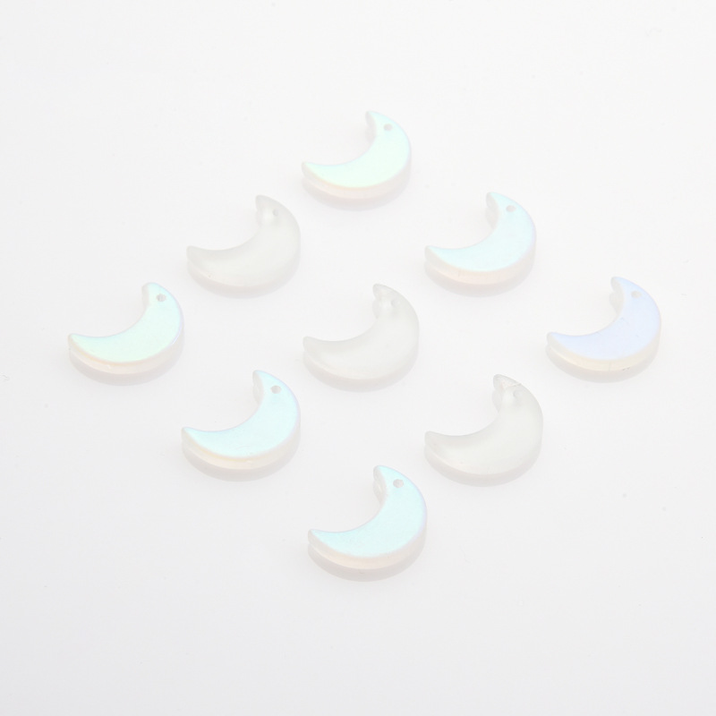 50 Pcs/package Simple Style Moon Glass Stoving Varnish Jewelry Accessories display picture 13