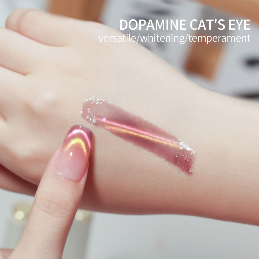 Dopamine double light Cat Eye Nail Polish glue 2023 new candy spar cat eye glue nail salon suit