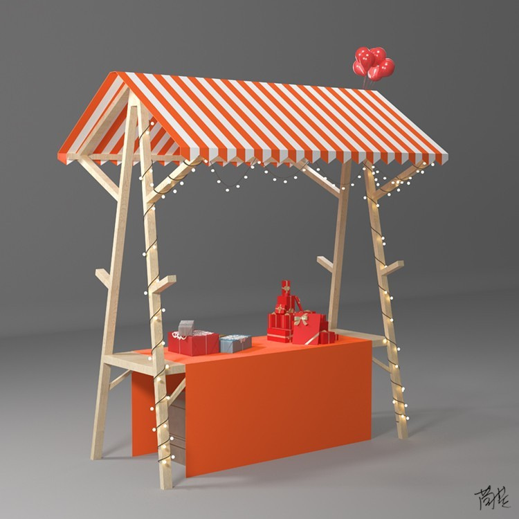 摆摊架子折叠便携大学美食街可移动可折叠户外棚展示架实木夜市集