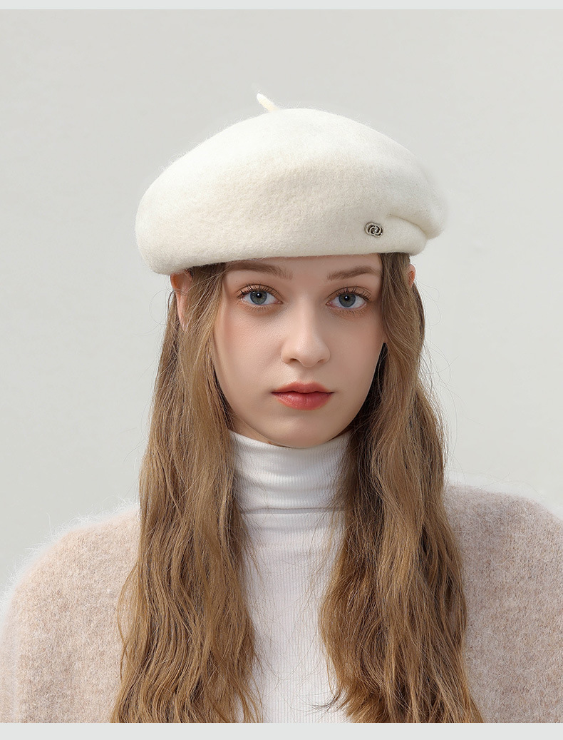New Hat Japanese British Retro Wool Beret Women's Autumn And Winter Painter Hat Show Face Small Korean Version Versatile Warm Hat_voghion.com