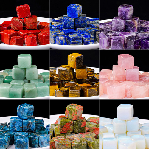 Wholesale of natural amethyst pink crystal crystal stone cubes, crystal aromatherapy stone, fish tank landscaping stone, ice wine stone