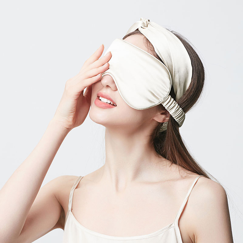 100% シルク睡眠アイマスク髪輪19ムサンシルク純色厚い遮光目を押さないクロスボーダー卸売り|undefined