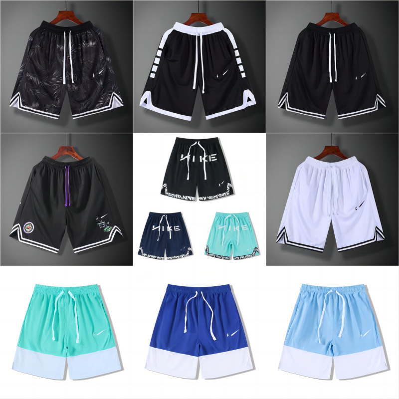 American-Style Basketball Shorts James Training Sports Summer Fitness Shorts Unisex Loose Nk Embroidered Over-The-Knee Five-Point Shorts