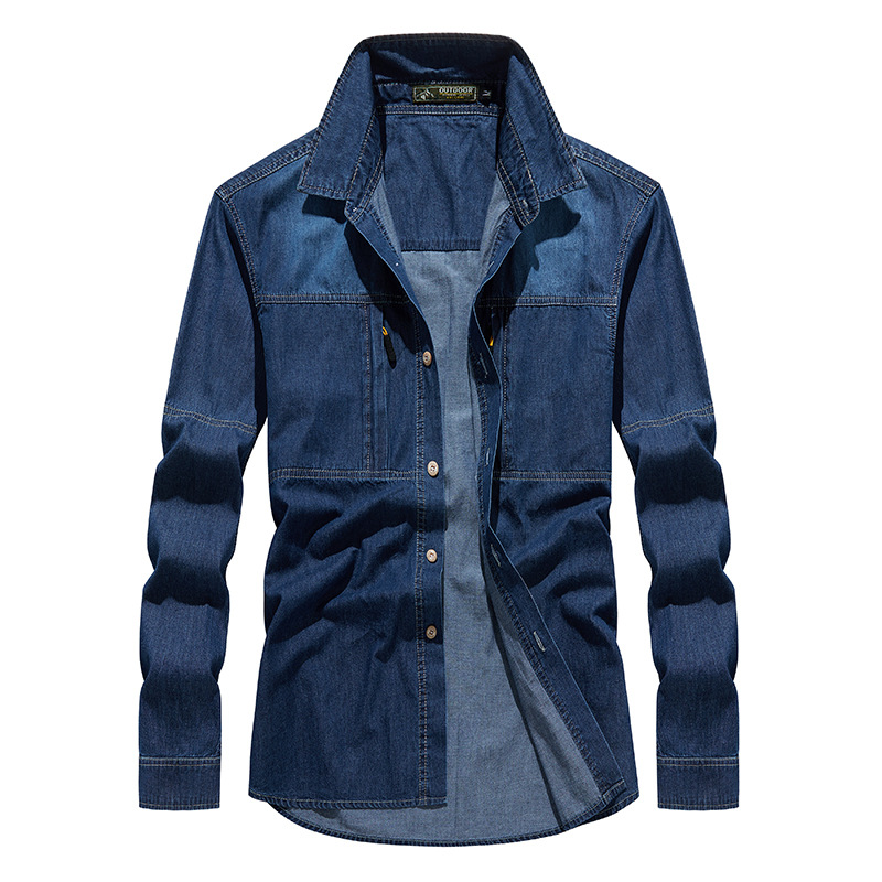 Camisas de trabajo de otoño para hombres, camisas de manga larga para hombres, camisas casuales para hombres, camisas japonesas, chaqueta