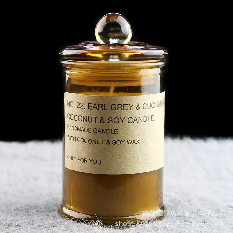 现货供应150ml玻璃蜡烛罐带盖密封茶叶罐香薰烛台玻璃盖蜡烛烛台