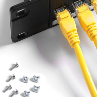 Cat6 Category 6 24-Port Punch-Free Network Patch Panel, 48-Port Category 5E Straight-Through Network Cable Management Rack, Rack-Mounted Installation