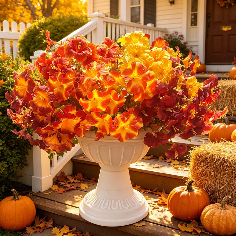 Cross-Border Autumn Artificial Flower Bouquets of Large Morning Glory Flowers for Weddings, Outdoor Garden Landscaping, Thanksgiving, and Halloween Decorations Cross-Border Autumn Artificial Flower Bouquets of Large Morning Glory Flowers for Weddings, Outdoor Garden Landscaping, Thanksgiving, and Halloween Decorations