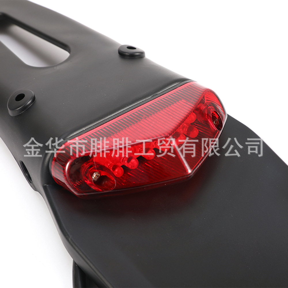 Off-Road Motorcycle Modified Rear Fender Tail Light Universal Led Triangle Brake Tail Light License Plate Warning Light Accessories