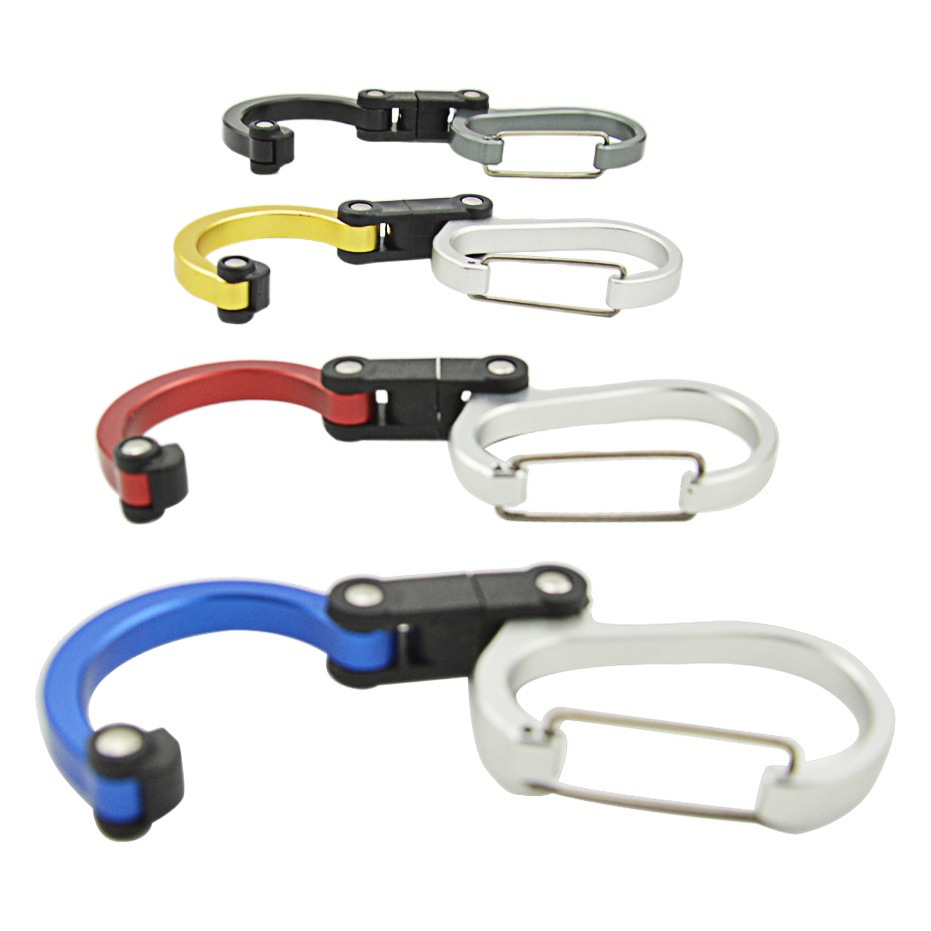 D-tipo de aleación de aluminio mosquetón 360 ° multi-funcional hebilla colgante de viaje al aire libre casual rápido colgante llavero ventas directas de fábrica