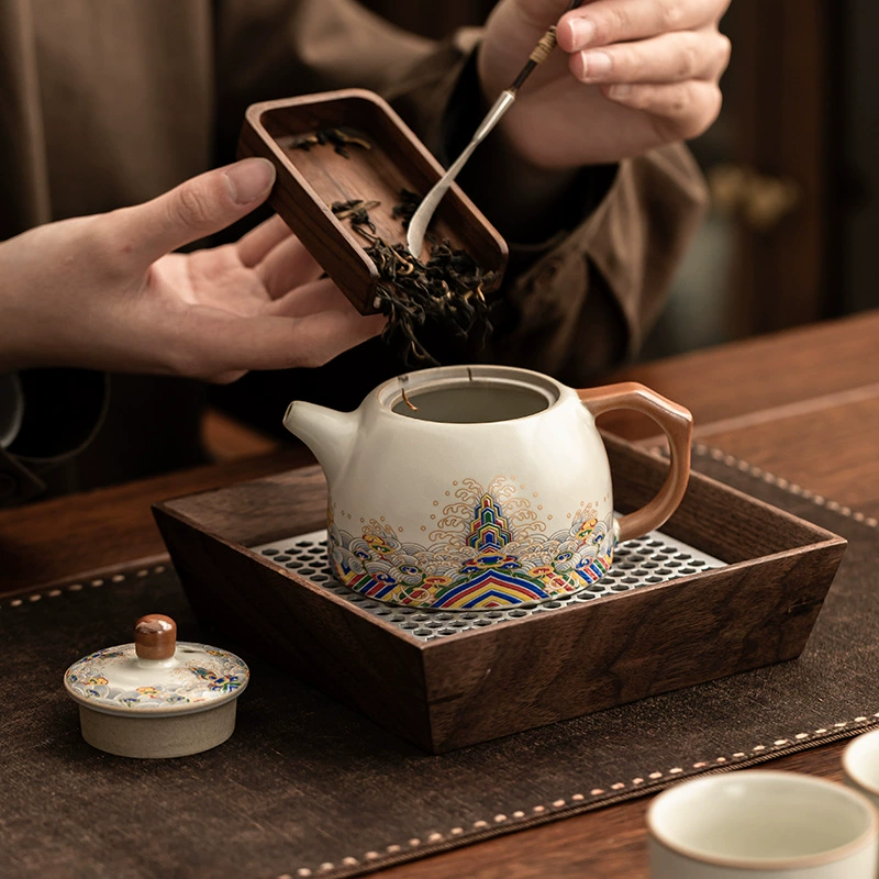 Ruyao Haishui Jiangyao чайник для дома, высококлассный керамический чайник с узором, одноперсональный кунг-фу набор