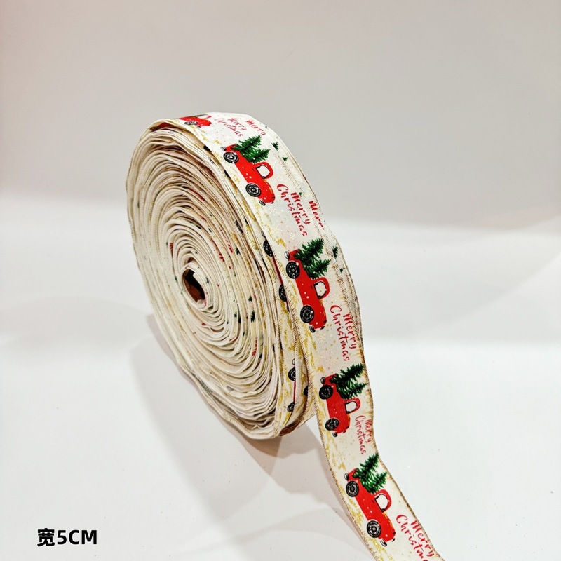クリスマスデコレーション漫画風車プリントリボンクリスマスツリーガーランドアクセサリー細麻織りリボン手作り|undefined
