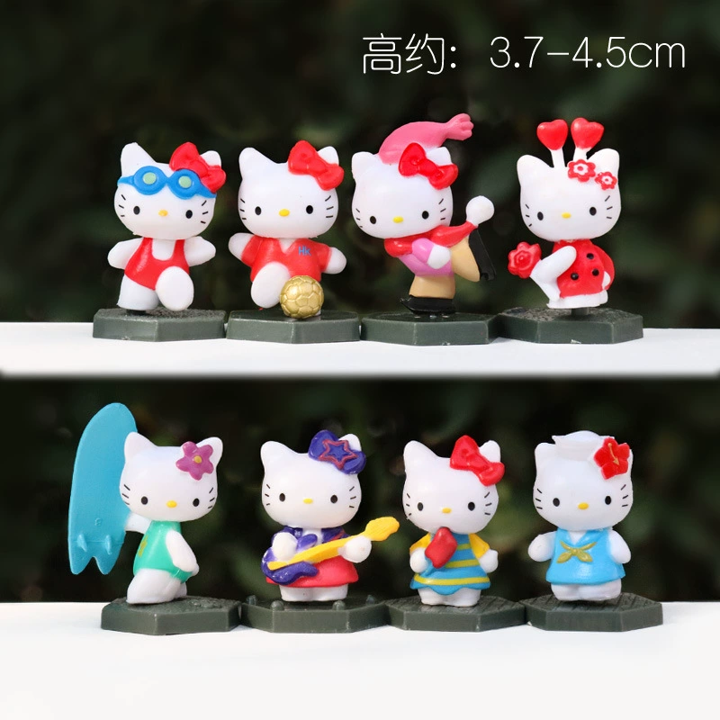 Мини-фигура Hello Kitty с аксессуарами, симпатичная коллекционная кукла, набор 4 см, мультистиль