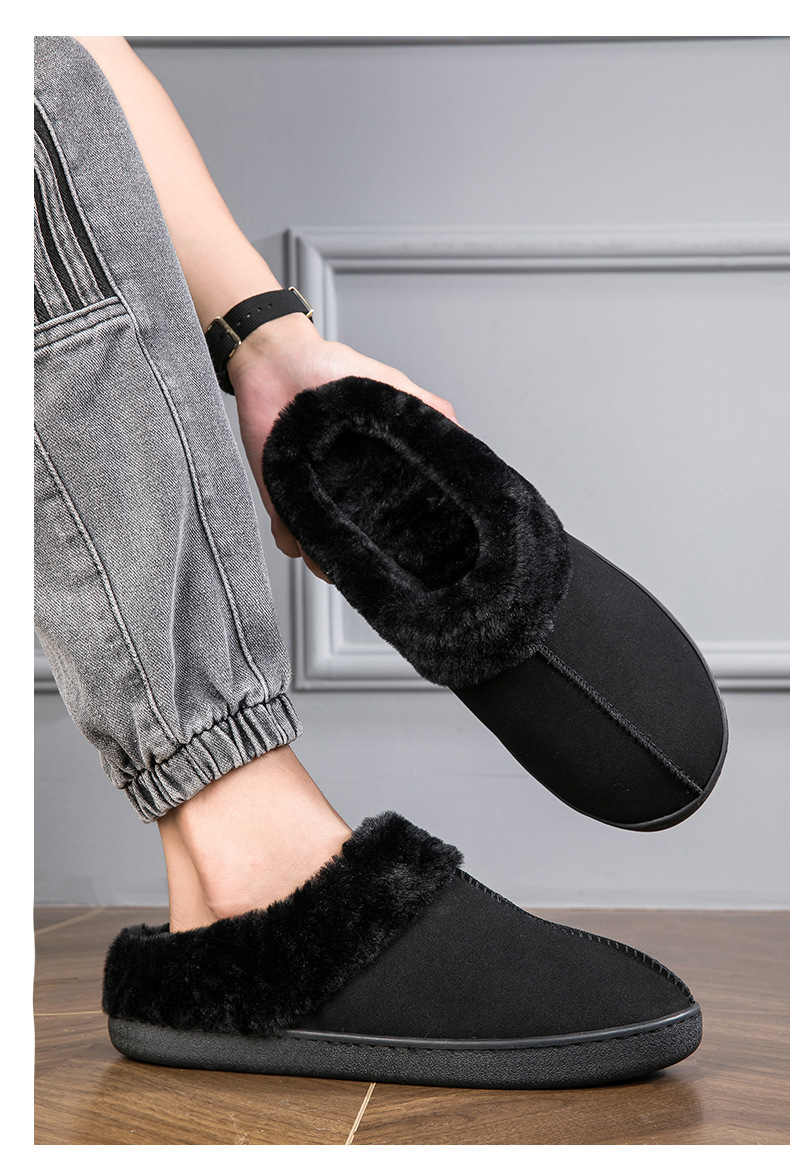 Pantofole invernali calde da uomo foderate antiscivolo morbide_voghion.com