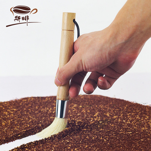 Coffee grinder cleaning brush wooden handle brush bar coffee powder cleaning bristle brush hand grinder brush
