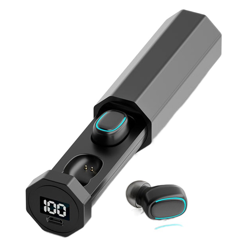 Nuevo auricular inalámbrico Bluetooth LED pantalla digital en la oreja estéreo Android ultra-larga resistencia en espera fábrica al por mayor