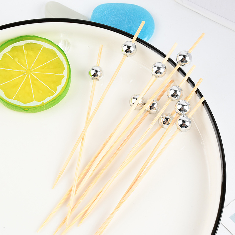 Mayorista creativo desechable stick de fruta de color sólido stick de perlas de pastel de bocadillos horquilla de sándwich stick de fruta