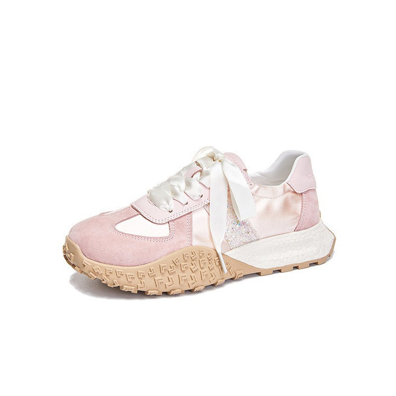 Su Yinyin mismo estilo pequeño cuero con cordones Forrest Gump zapatos retro de suela gruesa realce deportes casuales zapatos de entrenamiento alemán mujeres