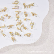 14K����ɫ�~�����Ƕ�ʯ26����ĸ�����朶����朒��diy���