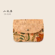 跨境环保软木树皮迷你钱包 木里木外 复古简约个性拉链收纳小包