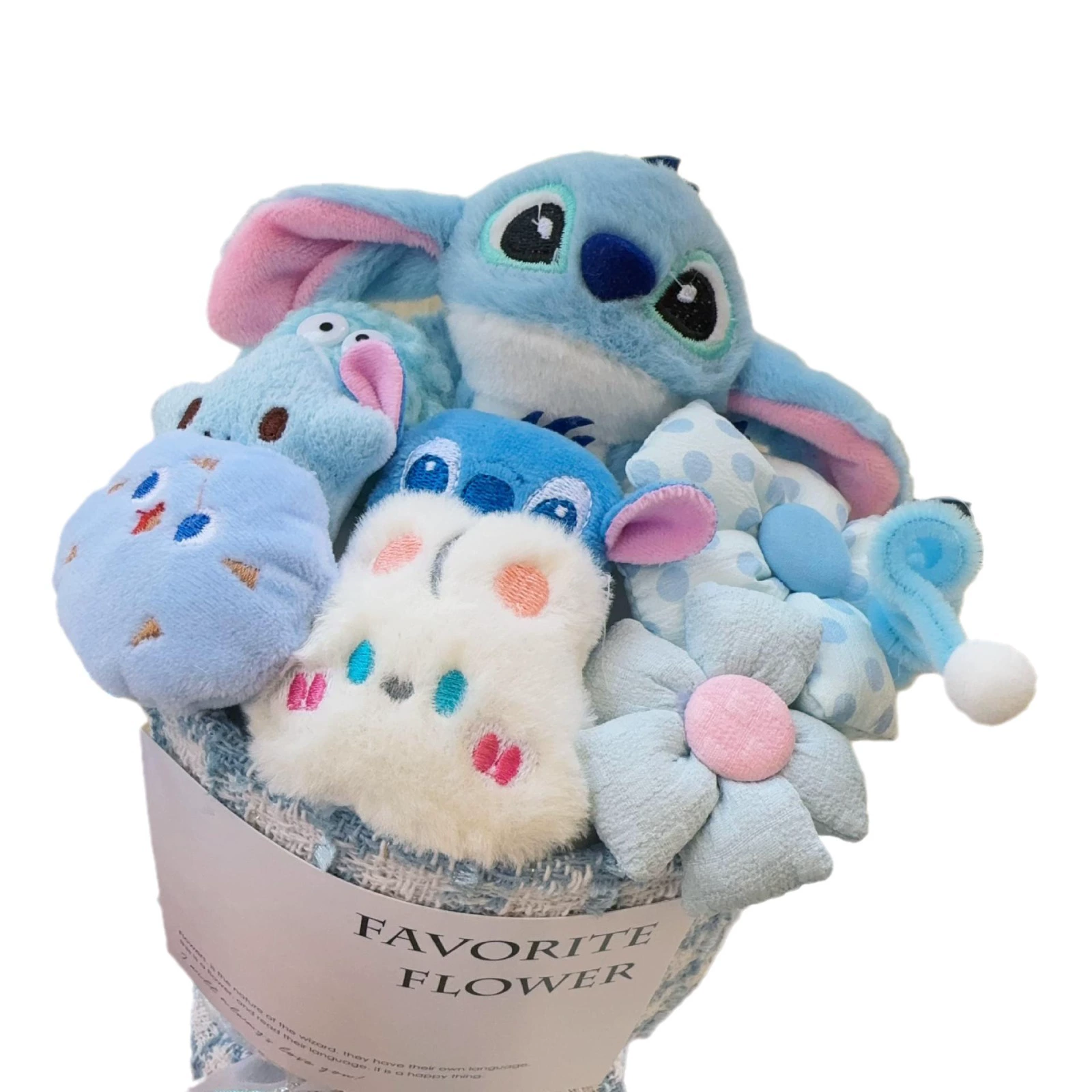Плюшевый букет (Sanrio) assorted мультяшные куклы в льняном мешке с открыткой — подарок друзьям