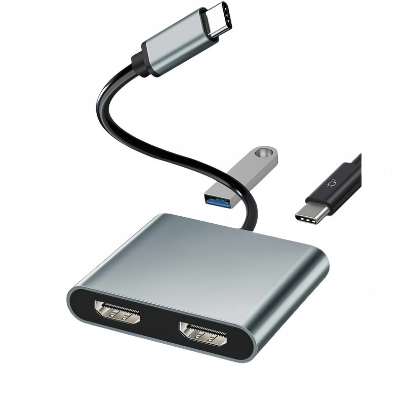 Type-c - デュアルHDMI拡張ドック USB3.0カードリーダー PD急速充電ラップトップマルチスクリーン拡張ドック|undefined