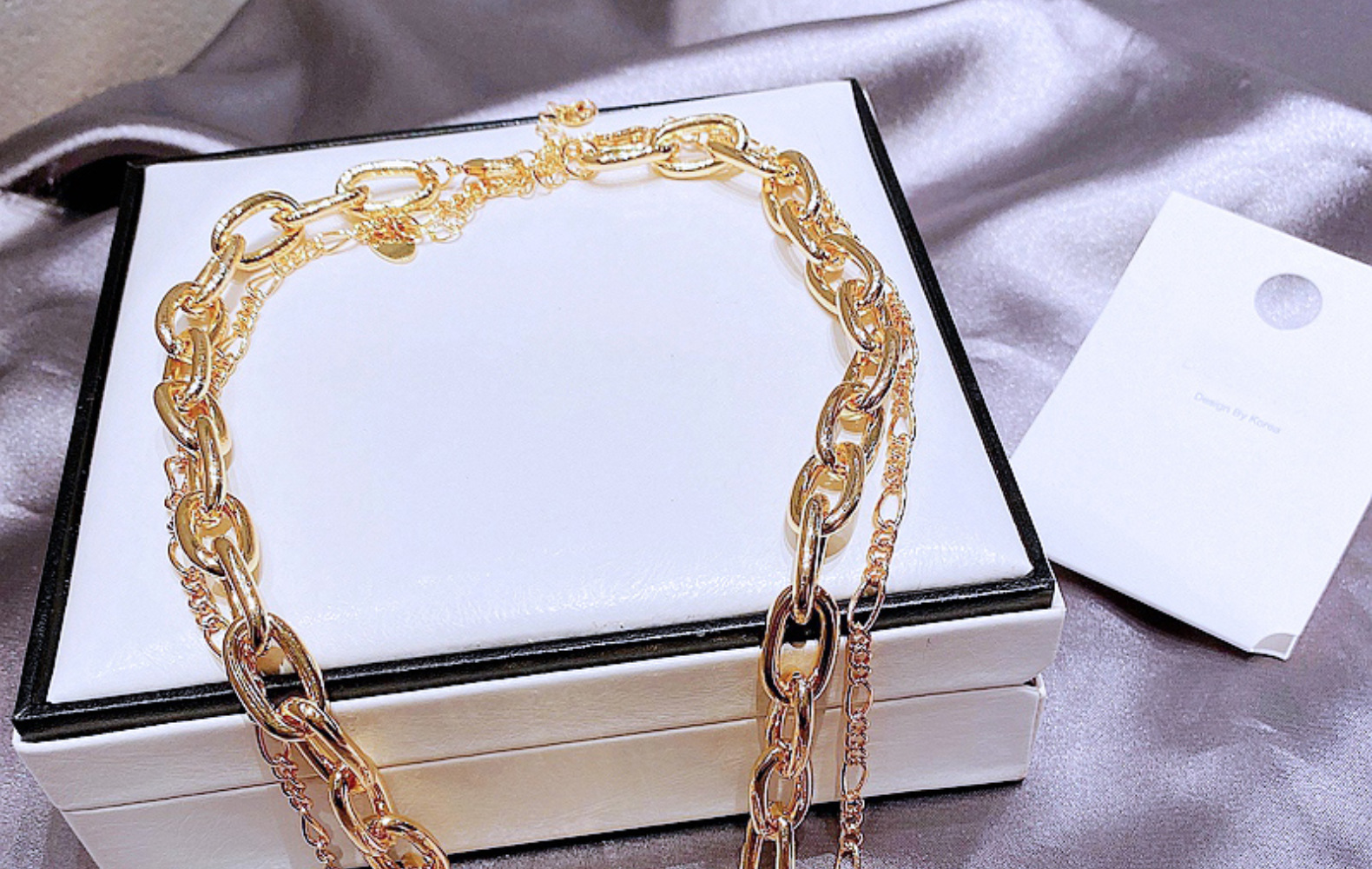 High-end Ins Cold Style European And American Fashion Double-layer Necklace Women's Copper Plating K Gold Clavicle Chain Sweater Chain Cross-border Sold Jewelry display picture 2