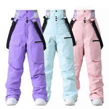 新款滑雪裤男女背带滑雪裤冬季防风防水保暖加厚单板双板滑雪裤