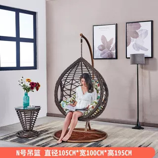 Silla de vid colgante azul balcón doméstico sala de estar patio columpio suelo perezoso ocio sofá silla creativo nido de pájaros cesta colgante