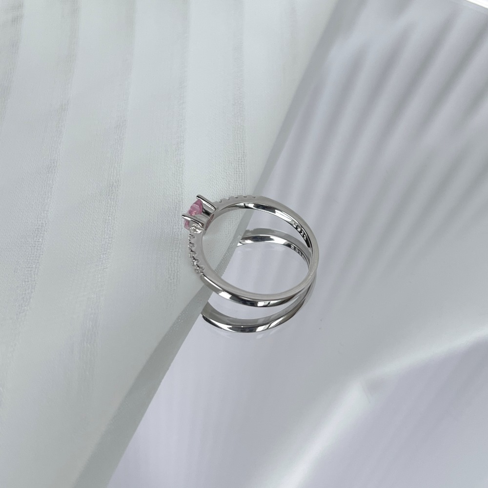 3g Weight Zircon Inlay Material Rings Classification 1 Piece Quantity Daily, Date Occasion 925 Sterling Silver Material Water Droplets, Heart Shape, Bow Knot Pattern Women's Gender Plating Design Elegant, Sweet Style 925 Sterling Silver Zircon Water Droplets Heart Shape Bow Knot Rings 925 Sterling Silver Rings 30