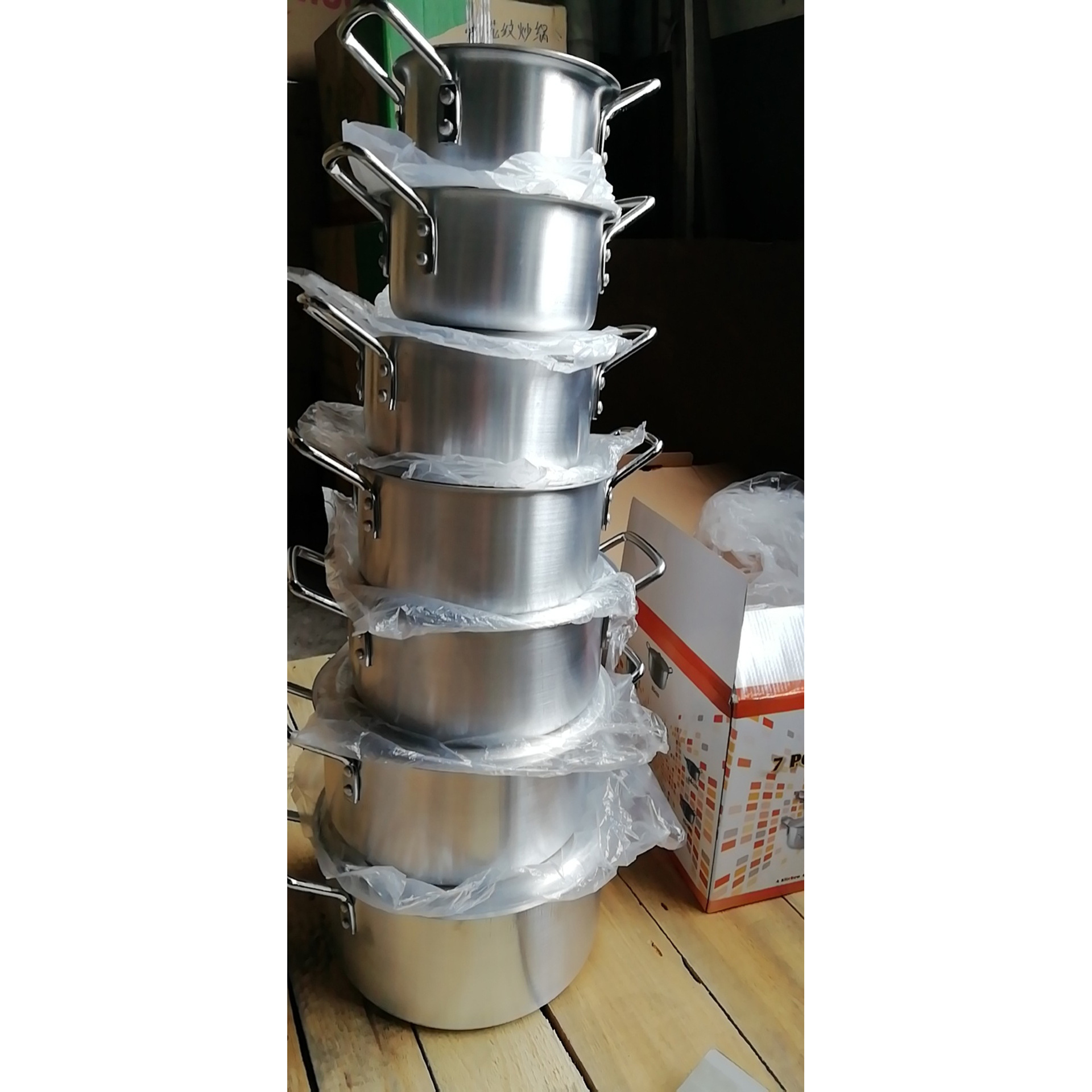 7 piezas de lijado de aluminio olla de suministro directo de fábrica Africana Venta de aluminio lijado olla al por mayor