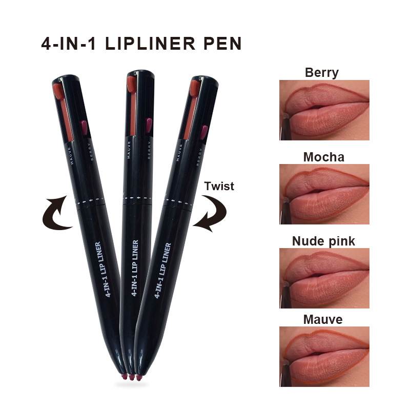 4-in-1 make-uppen, vierkleurige lipliner en lipstick, merk, geen logo_voghion.com